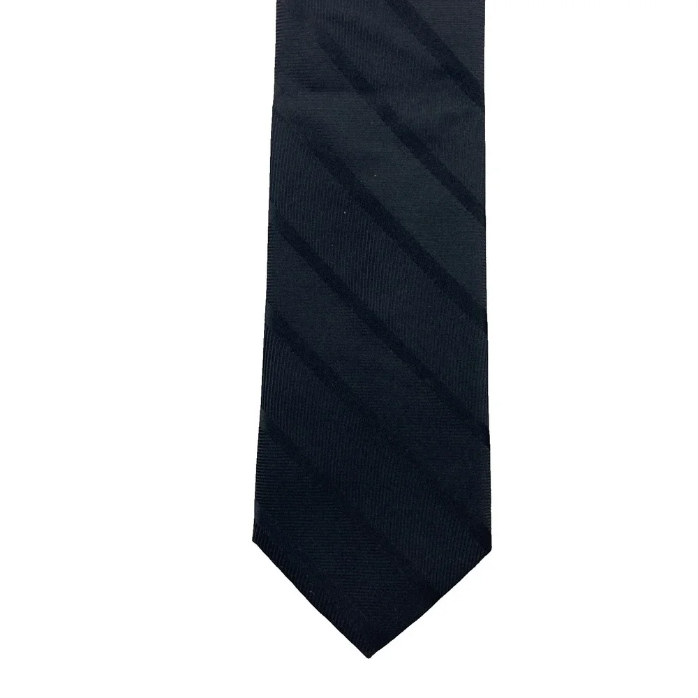 Pierre‎ Cardin Men's Silk Tie Striped Black 100%silk